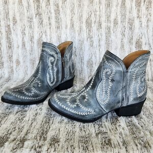 Sterling River Western Ankle Boots Grey Slate Blue | Women's Size 8.5